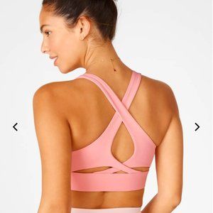 Fabletics No-Bounce High-Impact Sports Bra XS in Pink Buff